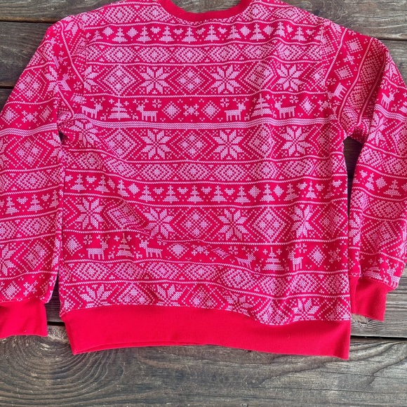 Peanuts Red and White Crewneck Sweater with Snoopy Design size XL - Picture 6 of 7